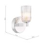 Hilaria Bathroom Wall Light Polished Chrome and Ribbed Glass IP44