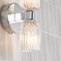 Hilaria 2 Light Bathroom Wall Light Polished Chrome and Ribbed Glass IP44