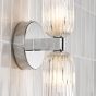 Hilaria 2 Light Bathroom Wall Light Polished Chrome and Ribbed Glass IP44