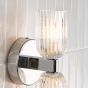 Hilaria 2 Light Bathroom Wall Light Polished Chrome and Ribbed Glass IP44