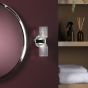 Hilaria 2 Light Bathroom Wall Light Polished Chrome and Ribbed Glass IP44