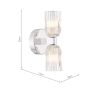 Hilaria 2 Light Bathroom Wall Light Polished Chrome and Ribbed Glass IP44