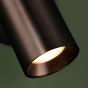Hiro Single Spotlight Satin Bronze and Matt Black