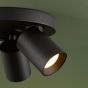 Hiro 3 Light Plate Spotlight Matt Black