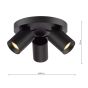 Hiro 3 Light Plate Spotlight Matt Black