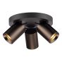Hiro 3 Light Plate Spotlight Satin Bronze and Matt Black