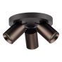 Hiro 3 Light Plate Spotlight Satin Bronze and Matt Black