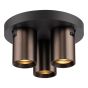 Hiro 3 Light Plate Spotlight Satin Bronze and Matt Black