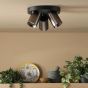 Hiro 3 Light Plate Spotlight Satin Bronze and Matt Black