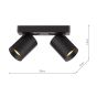 Hiro 2 Light Bar Spotlight Matt Black