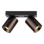 Hiro 2 Light Bar Spotlight Satin Bronze and Matt Black