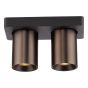 Hiro 2 Light Bar Spotlight Satin Bronze and Matt Black