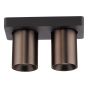 Hiro 2 Light Bar Spotlight Satin Bronze and Matt Black