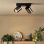 Hiro 2 Light Bar Spotlight Satin Bronze and Matt Black