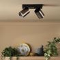 Hiro 2 Light Bar Spotlight Satin Bronze and Matt Black