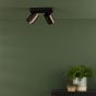 Hiro 2 Light Bar Spotlight Satin Bronze and Matt Black