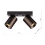 Hiro 2 Light Bar Spotlight Satin Bronze and Matt Black