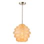 Hive Pendant Antique Brass and Orange Art Glass