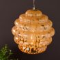 Hive Pendant Antique Brass and Orange Art Glass