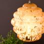 Hive Pendant Antique Brass and Orange Art Glass