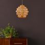 Hive Pendant Antique Brass and Orange Art Glass