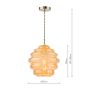 Hive Pendant Antique Brass and Orange Art Glass