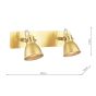Idaho 2 Light Wall Spotlight Natural Brass