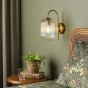 Idra Wall Light Aged Bronze and Ribbed Glass
