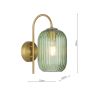 Idra Wall Light Aged Bronze and Green Ribbed Glass