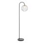 Idra Floor Lamp Satin Black and Ribbed Glass