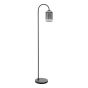 Idra Floor Lamp Matt Black and Smoked Ribbed Glass