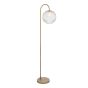 Idra Floor Lamp Aged Bronze and Ribbed Globe Glass