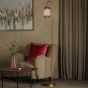 Idra Floor Lamp Aged Bronze and Pink Ribbed Glass