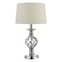 Iffley Touch Table Lamp Polished Chrome Twist Cage Base With Shade - Small