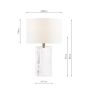 Iggy Table Lamp Ribbed Glass and Antique Brass With Linen Shade