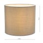 Ilona Grey Cotton Drum Shade 18cm