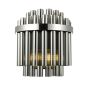 Imani 2 Light Wall Light Polished Chrome and Smoked Ribbed Glass