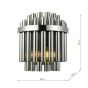 Imani 2 Light Wall Light Polished Chrome and Smoked Ribbed Glass