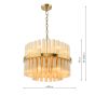 Imani 12 Light Pendant Natural Brass and Champagne Ribbed Glass