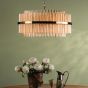 Imani 16 Light Pendant Natural Brass and Champagne Ribbed Glass