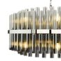 Imani 16 Light Pendant Polished Chrome and Smoked Ribbed Glass