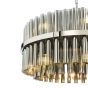 Imani 16 Light Pendant Polished Chrome and Smoked Ribbed Glass
