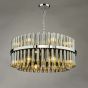 Imani 16 Light Pendant Polished Chrome and Smoked Ribbed Glass
