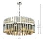 Imani 16 Light Pendant Polished Chrome and Smoked Ribbed Glass