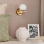 Inaya Wall Light Natural Brass and Travertine 