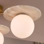 Inaya 3 Light Semi-Flush Natural Brass and Travertine
