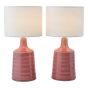 Inci Twin Pack Table Lamp Pink With Shade