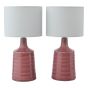 Inci Twin Pack Table Lamp Pink With Shade