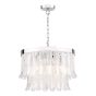 Irisen 6 Light Pendant Polished Nickel and Textured Glass