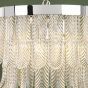Irisen 6 Light Pendant Polished Nickel and Textured Glass